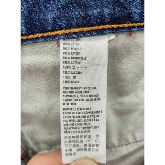 Hollister men's dark wash distressed button fly jeans in 31X32 - Picture 6 of 6